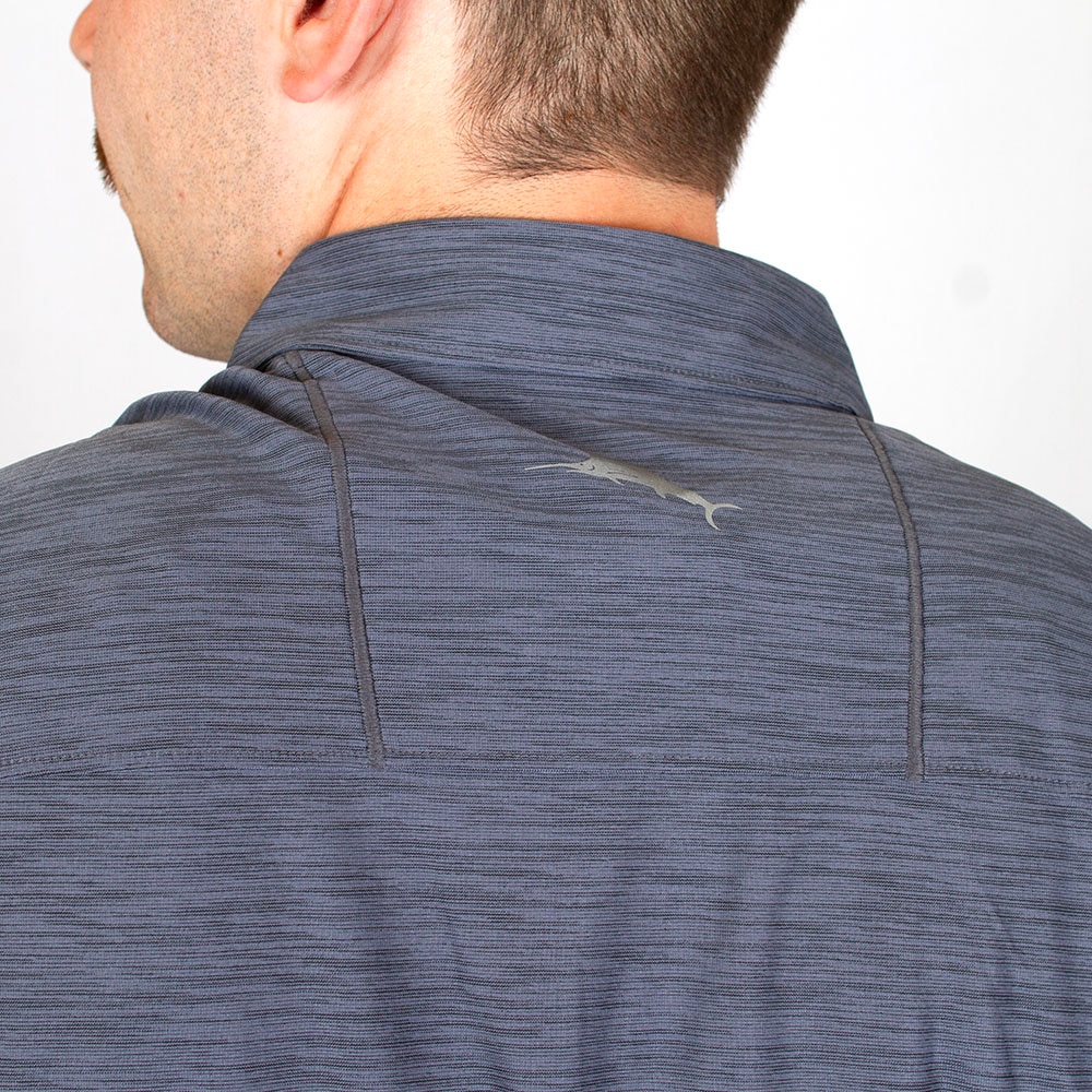 Interlocking UO, Tommy Bahama, Grey, Polo, Polyester, Men, Tonal, Hibiscus, Jacquard, Shirt, 924512